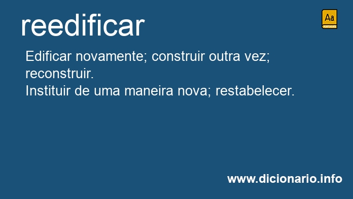Significado de reedificar