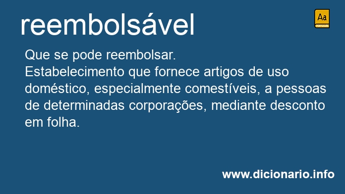 Significado de reembolsvel