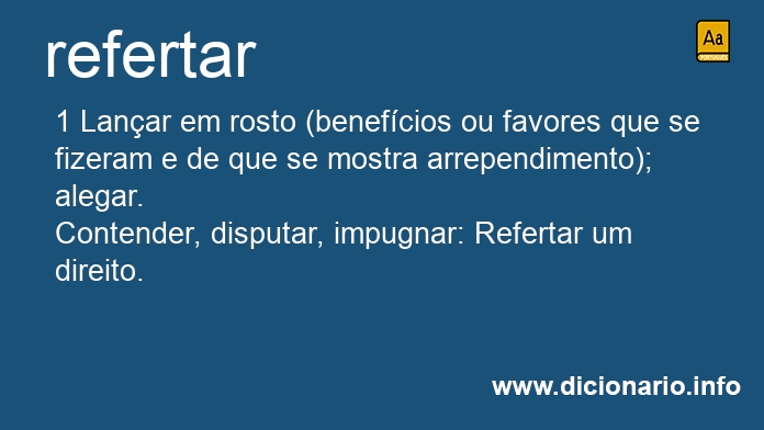 Significado de refertar