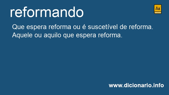 Significado de reformando