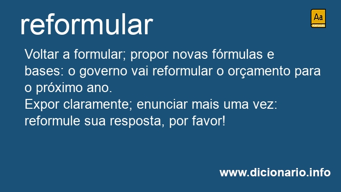 Significado de reformular