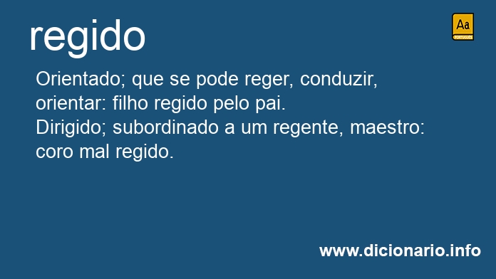 Significado de regidos