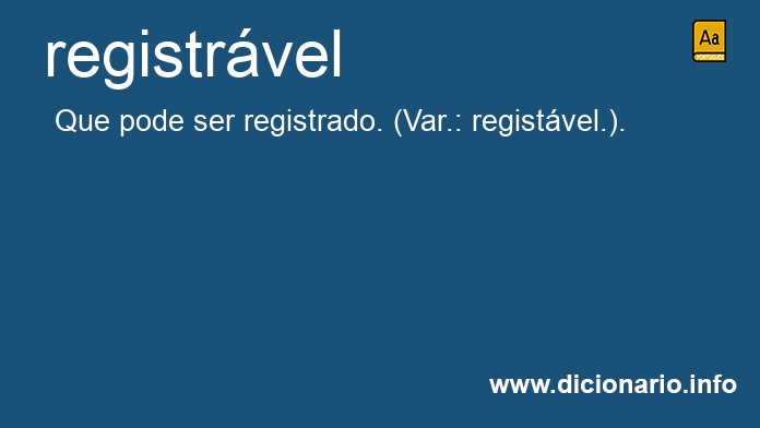 Significado de registrvel