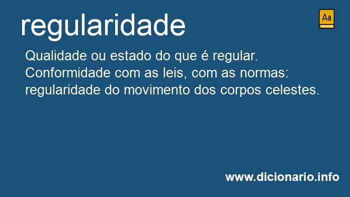 Significado de regularidade