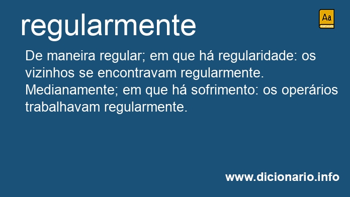 Significado de regularmente
