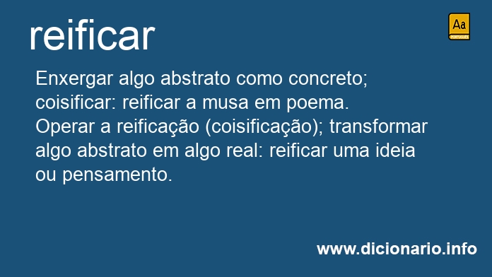 Significado de reificar