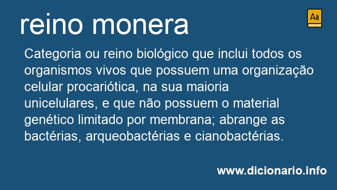 Significado de reino monera