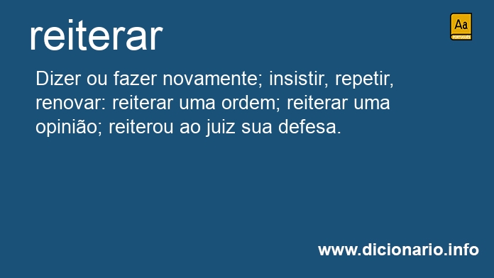 Significado de reiterariam