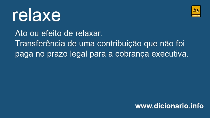 Significado de relaxe