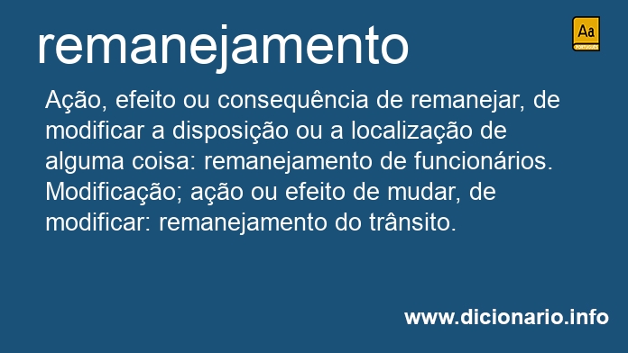 Significado de remanejamento