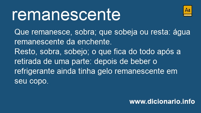 Significado de remanescente