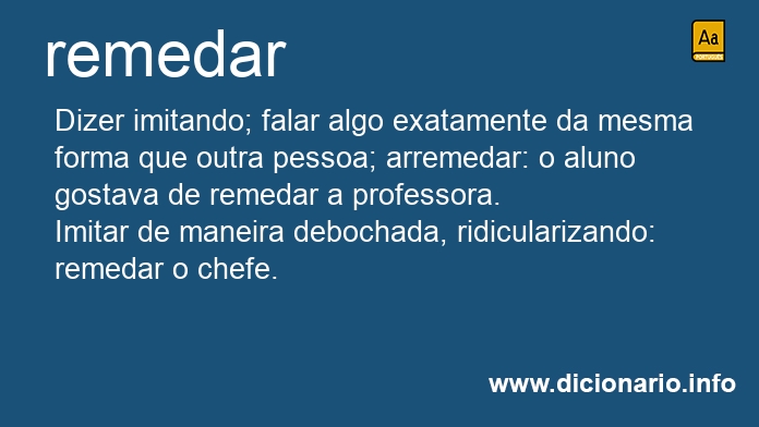 Significado de remedar