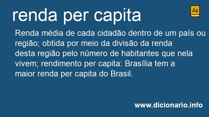 Significado de renda per capita