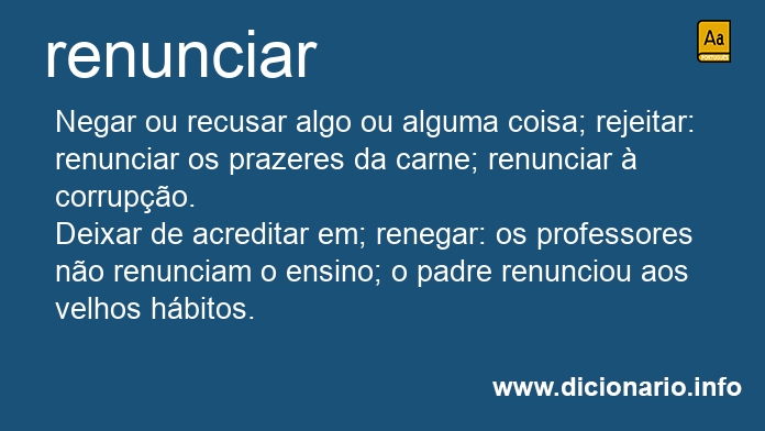 Significado de renuncisseis