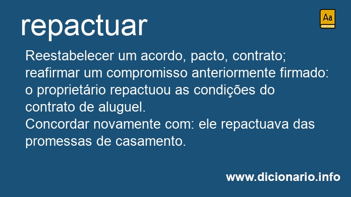 Significado de repactuar Significado de repactuar
