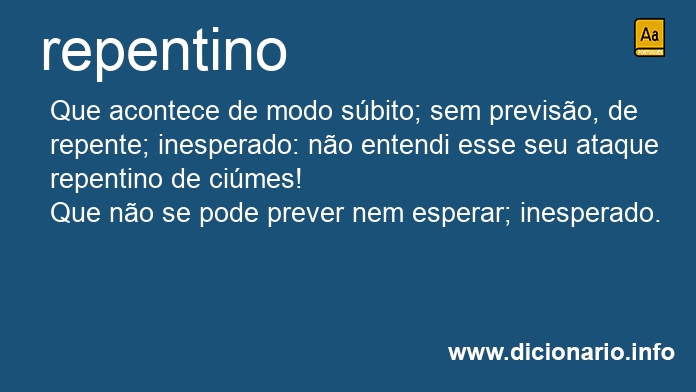 Significado de repentino