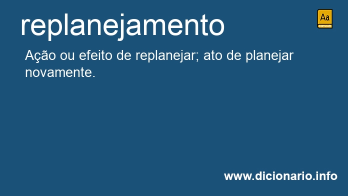 Significado de replanejamentos