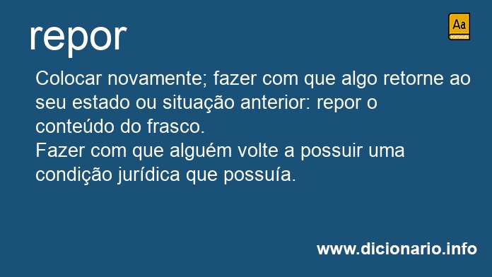 Significado de repor