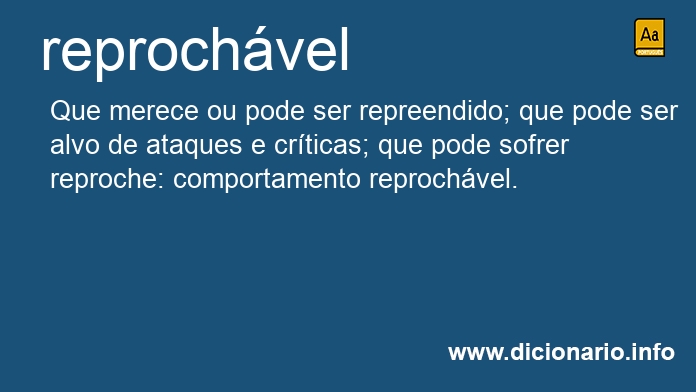 Significado de reprochvel