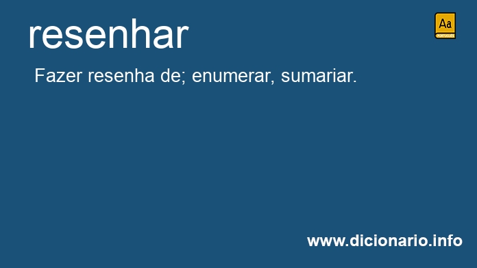 Significado de resenhar