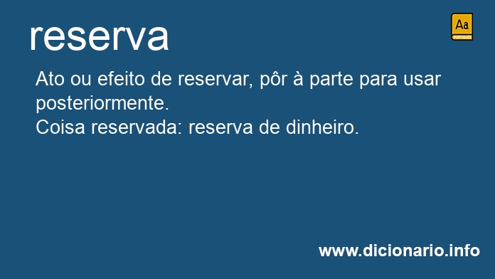 Significado de reserva