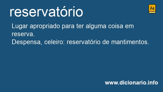 Significado de reservatrio