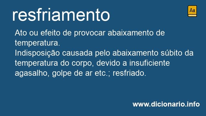Significado de resfriamento