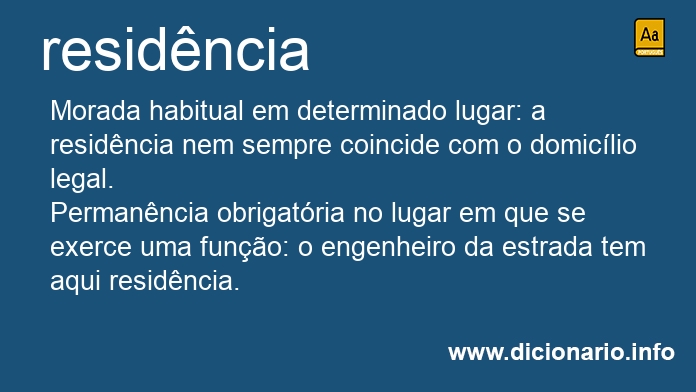 Significado de residncia