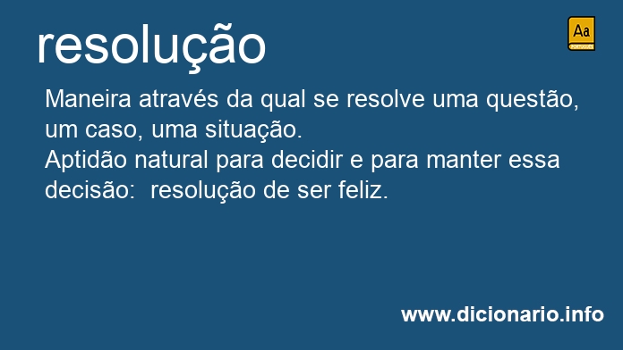 Significado de resolues