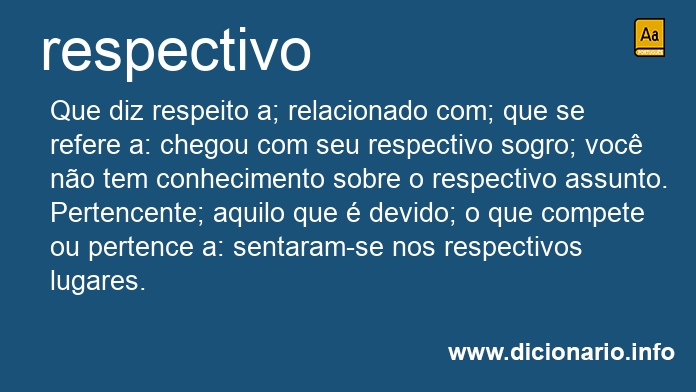 Significado de respectiva