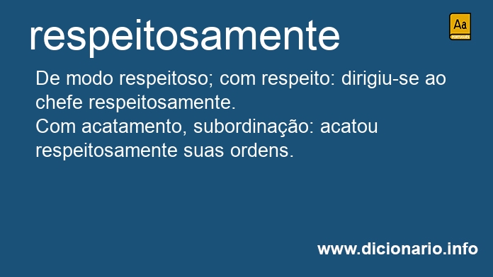 Significado de respeitosamente