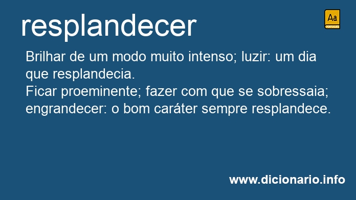 Significado de resplandecei