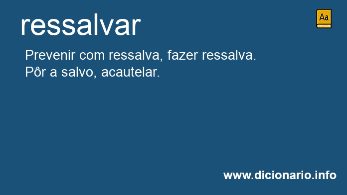 Significado de ressalvarmos