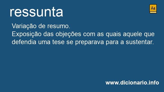 Significado de ressunta