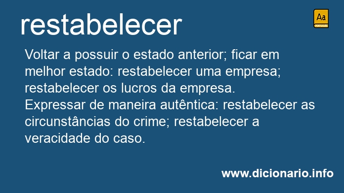 Significado de restabeleais