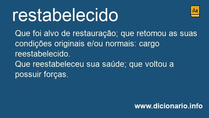 Significado de restabelecida