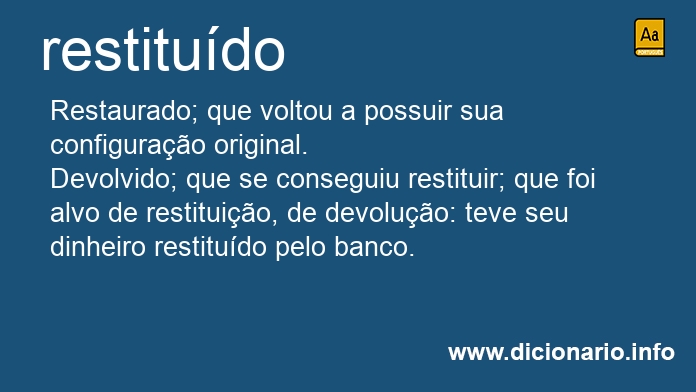 Significado de restitudo