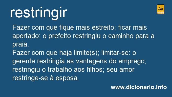 Significado de restringes