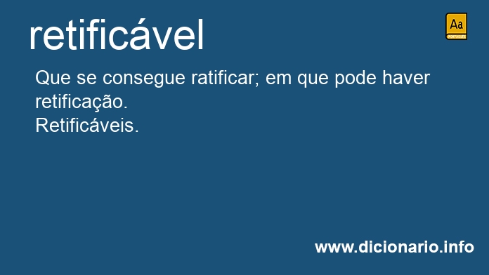 Significado de retificvel