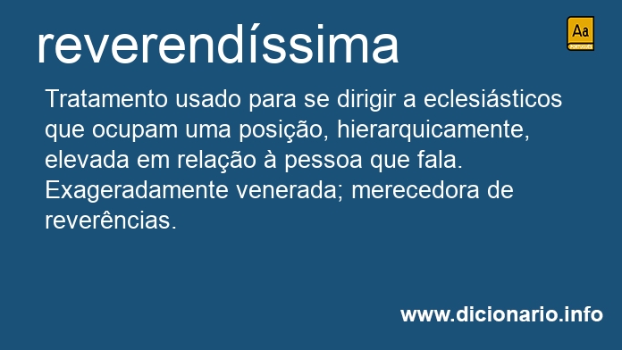 Significado de reverendssima