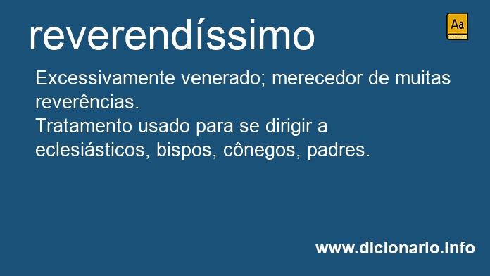 Significado de reverendssimos
