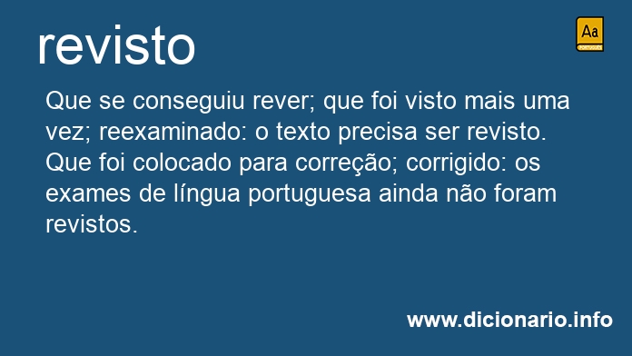 Significado de revisto