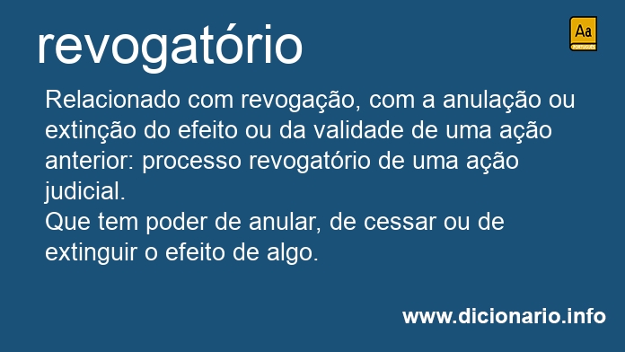 Significado de revogatrio