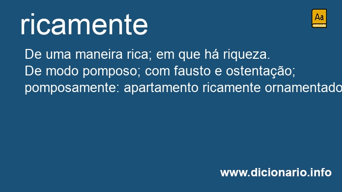 Significado de ricamente