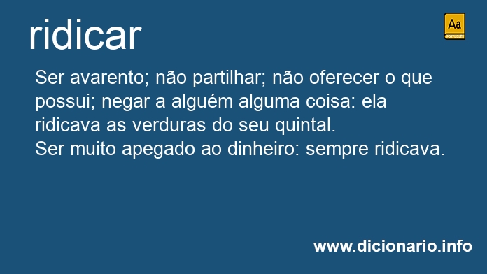 Significado de ridicando