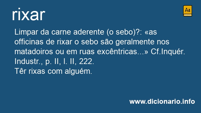 Significado de rixavam