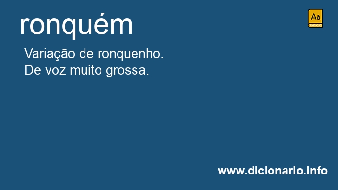 Significado de ronqum