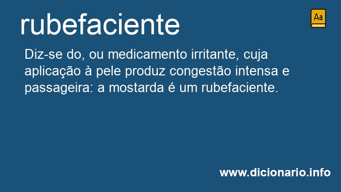 Significado de rubefaciente