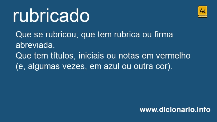 Significado de rubricado