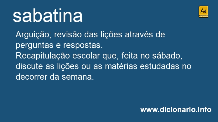 Significado de sabatina